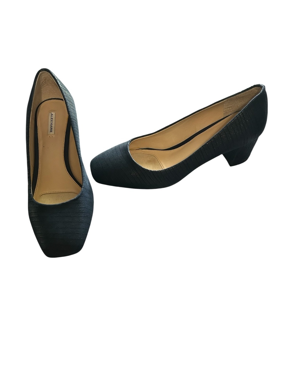 Alex Marie navy blue  Low Block Heel Pump